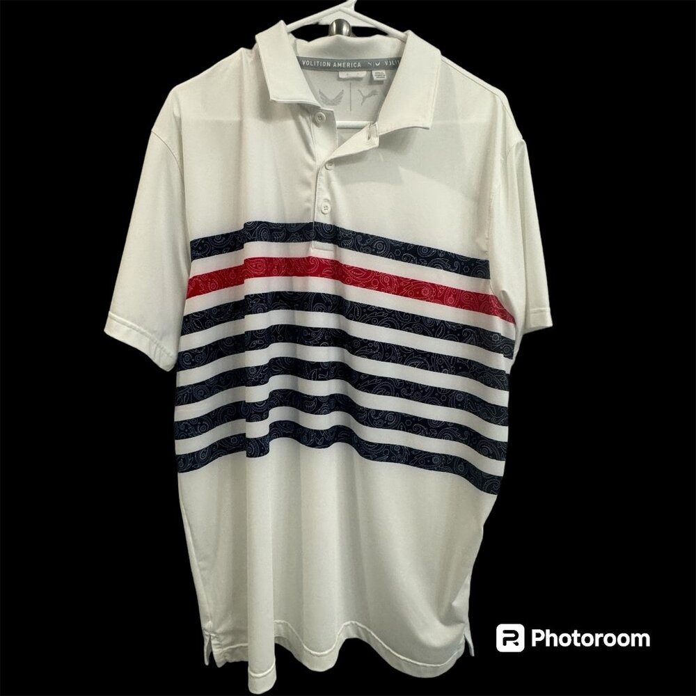 PUMA MEN'S VOLITION PAISLEY STRIPE GOLF POLO Size M